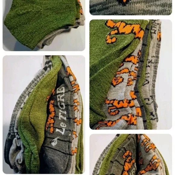 LE TIGRE 6 PACK MEN'S LOW CUT SOCKS TRAINING STYLE #TIGER SHOE SIZE 6-12 NWT - Picture 4 of 16